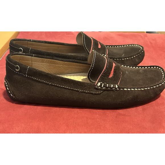 G.H. Bass Weejuns Loafers Men Size 10.5 Brown Suede & Red-Unique Design 2305-255 main image 5